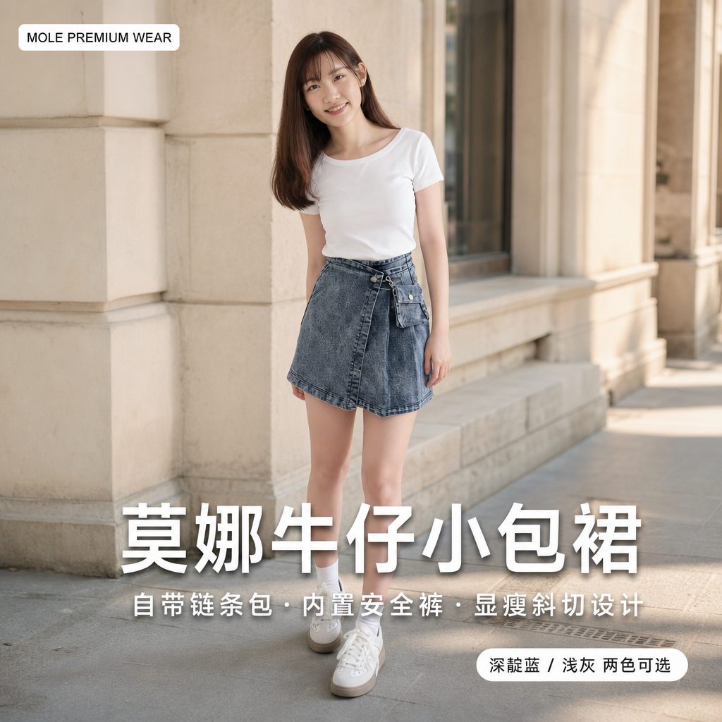 Mona Denim Small Bag Skirt
