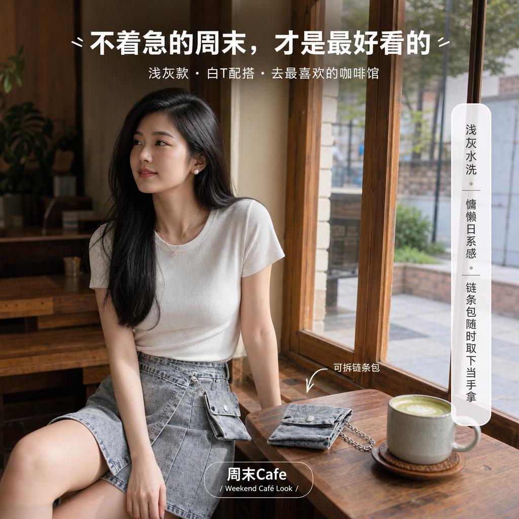 Mona Denim Small Bag Skirt