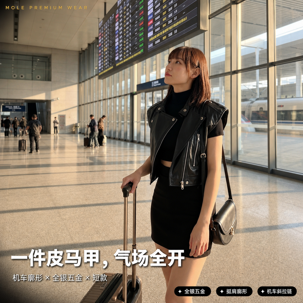Victoria Leather Vest Jacket