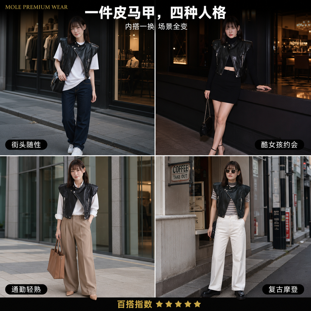 Victoria Leather Vest Jacket