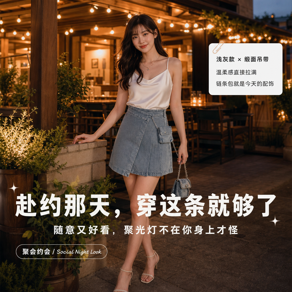 Mona Denim Small Bag Skirt