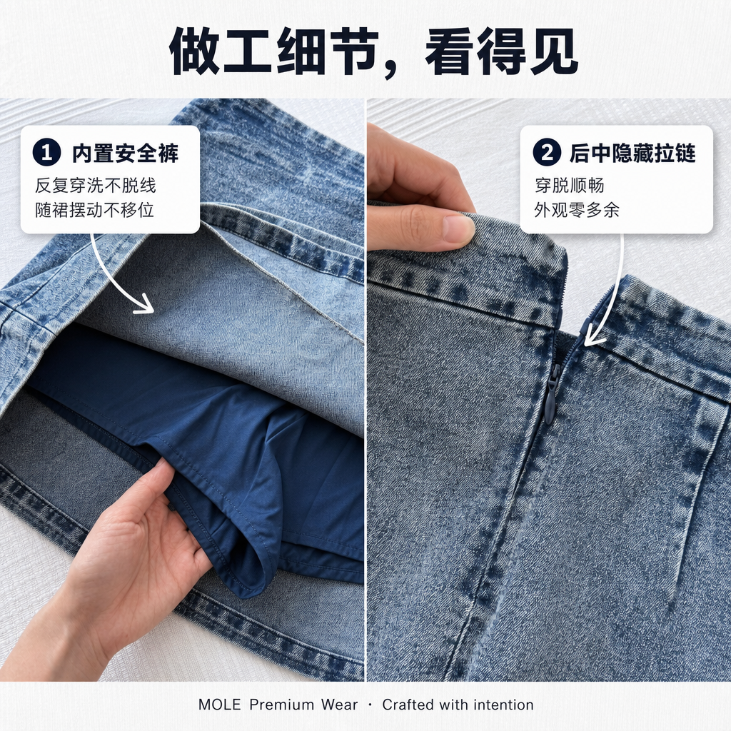 Mona Denim Small Bag Skirt