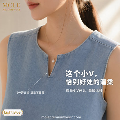 Old Money Style Denim Top