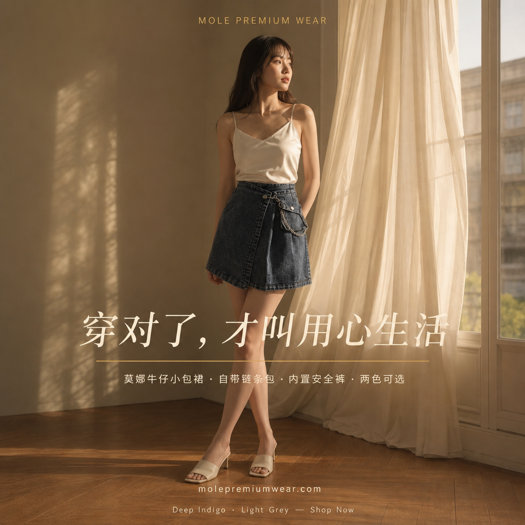 Mona Denim Small Bag Skirt