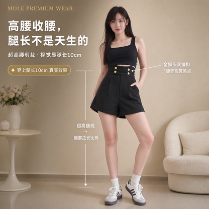 Nora Double Breasted High Waist Shorts