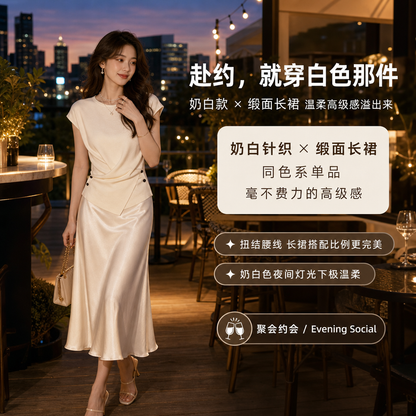 Cross Button Waist Soft Knitted Blouse