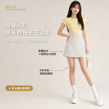 Polka Dot A-Line Skirt