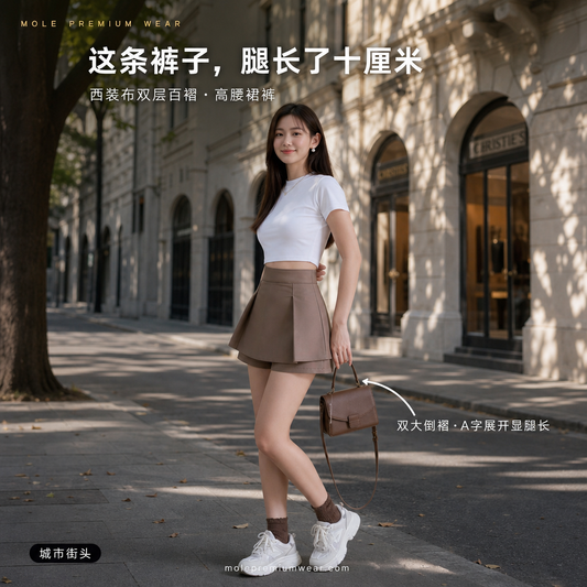 Yumi Pleated Double Layer Pants