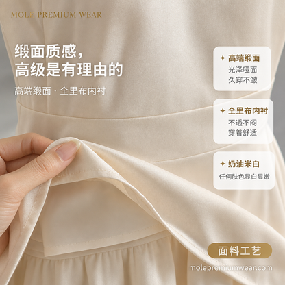 Emma Polo Collar Cream Dress
