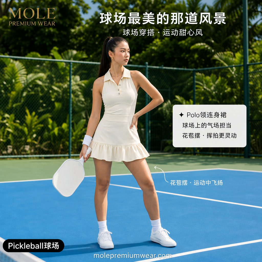 Emma Polo Collar Cream Dress