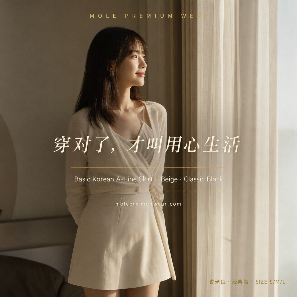 Basic Korean A Line Skirt