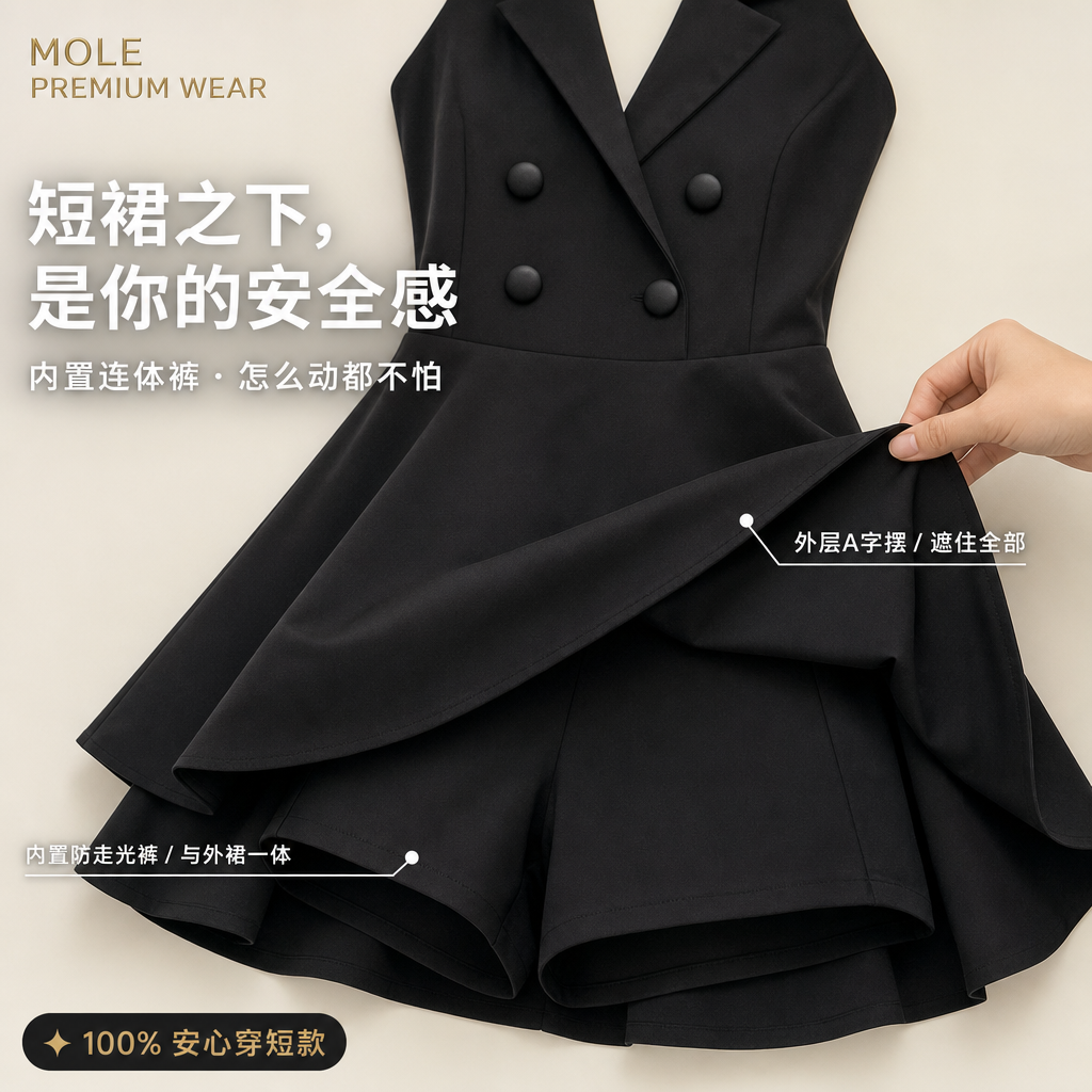 Rommily Button Blazer Layer Romper