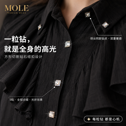 Black Diamond Button Blouse