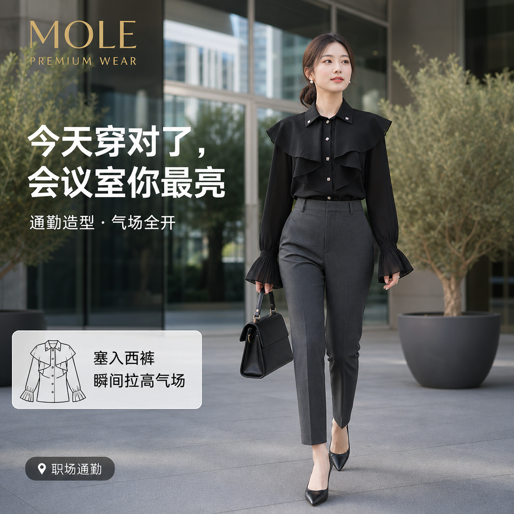 Black Diamond Button Blouse