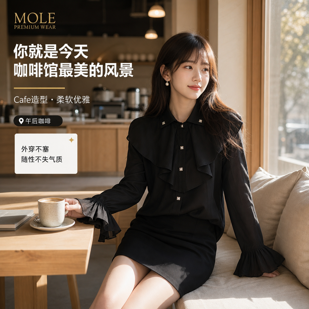 Black Diamond Button Blouse