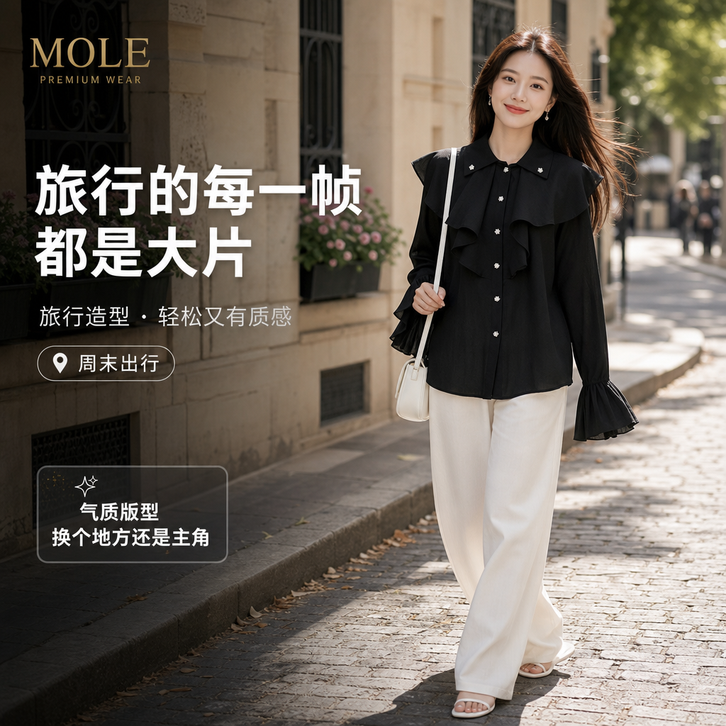 Black Diamond Button Blouse
