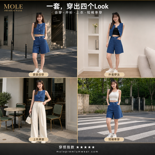 Yoona Denim Vest Set Wear