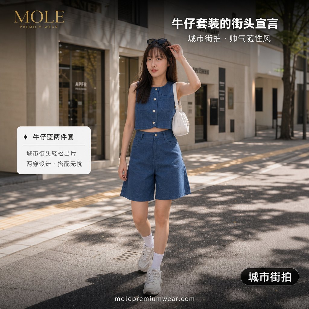 Yoona Denim Vest Set Wear
