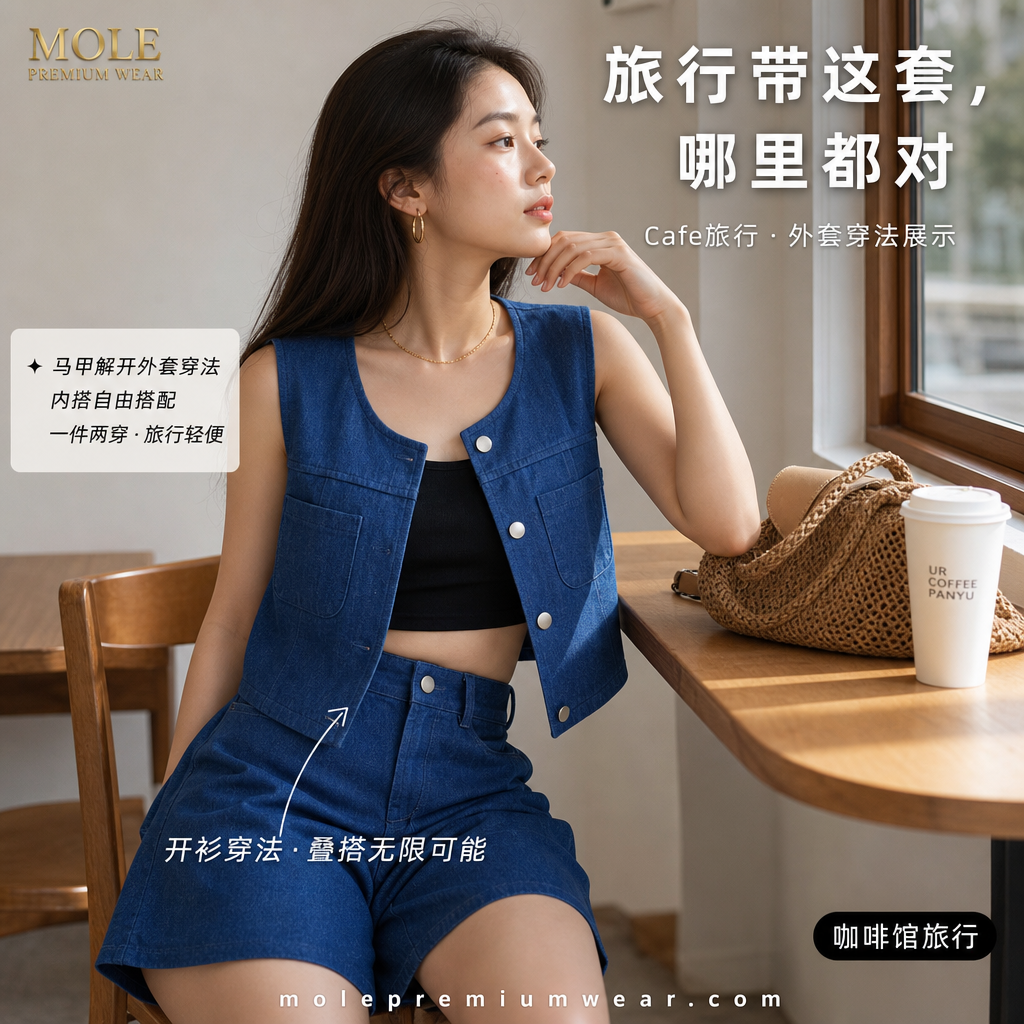Yoona Denim Vest Set Wear