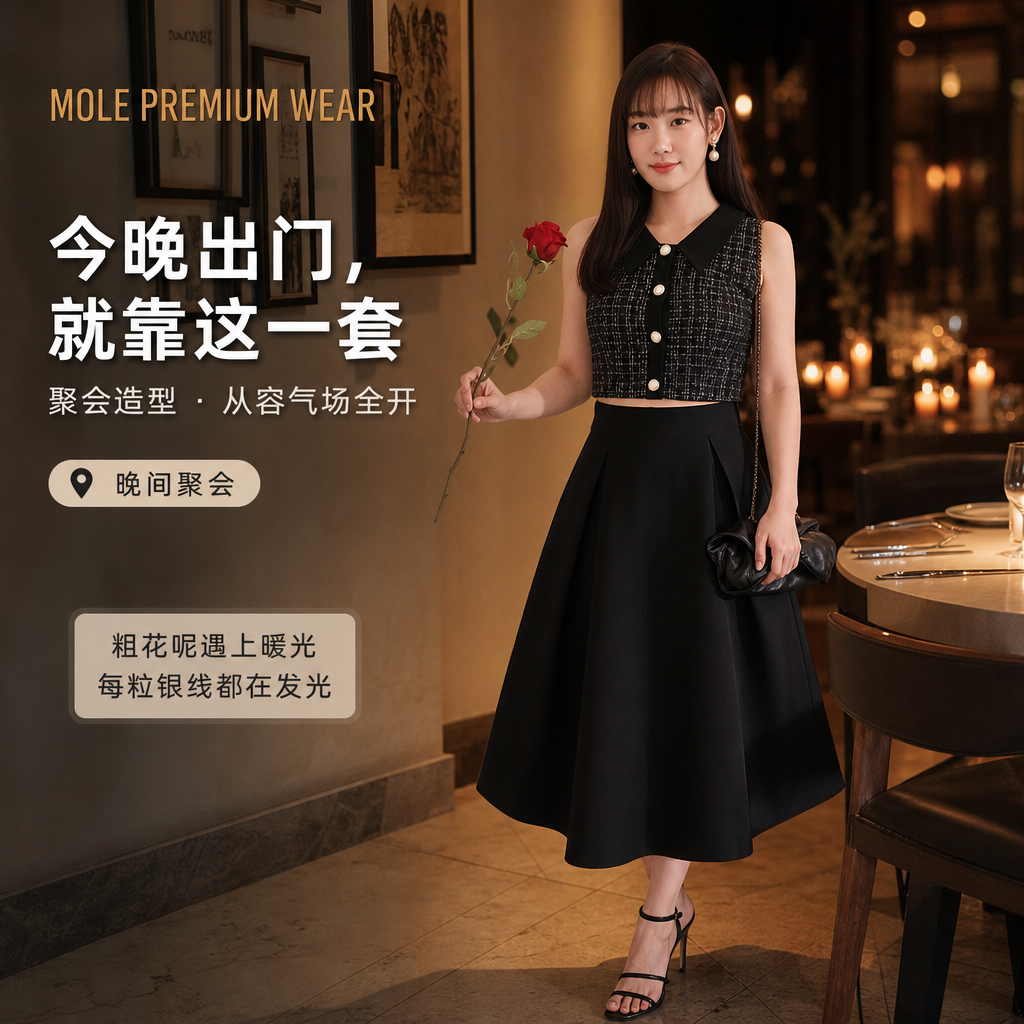 Ming Yue Tweed Set Wear