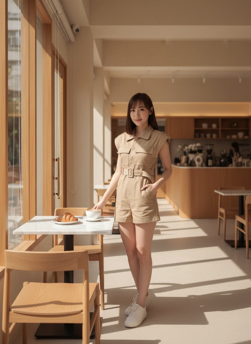 Khaki Denim Jumpsuits
