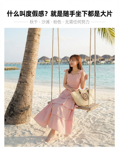 Maisy Ribbon Tie Long Dress