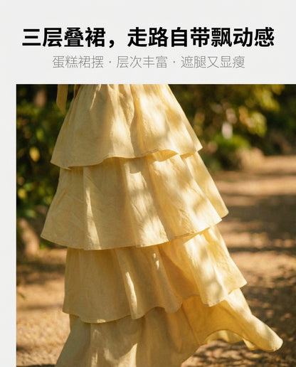 Maisy Ribbon Tie Long Dress