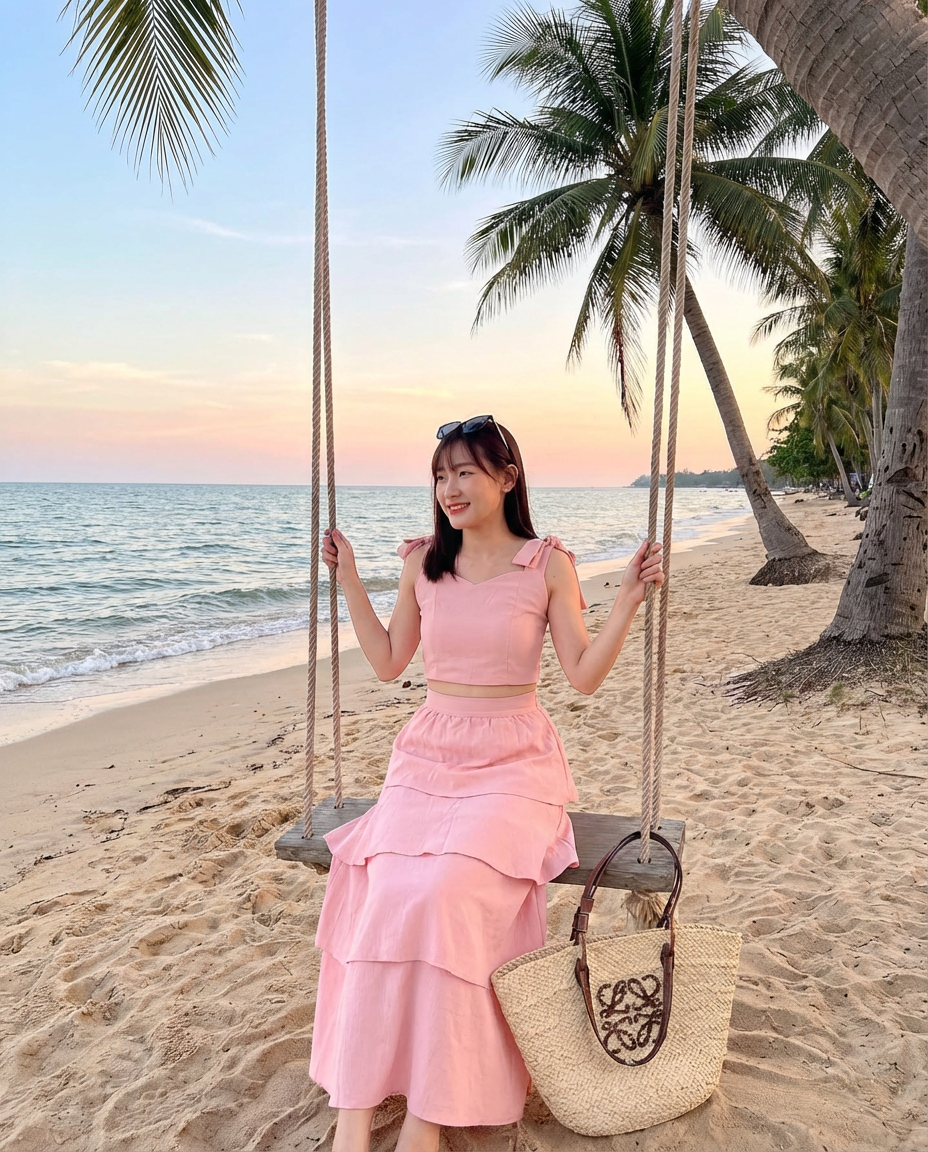 Maisy Ribbon Tie Long Dress