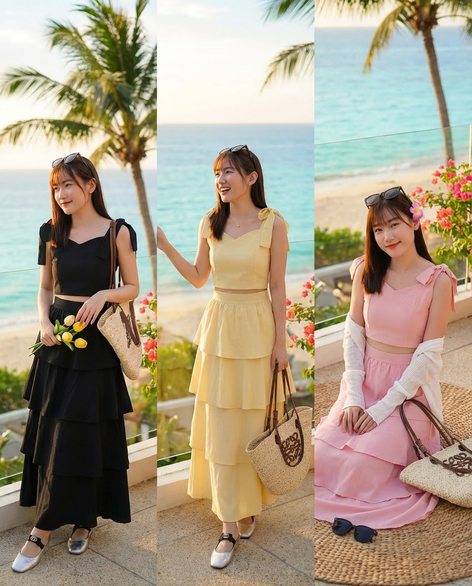Maisy Ribbon Tie Long Dress