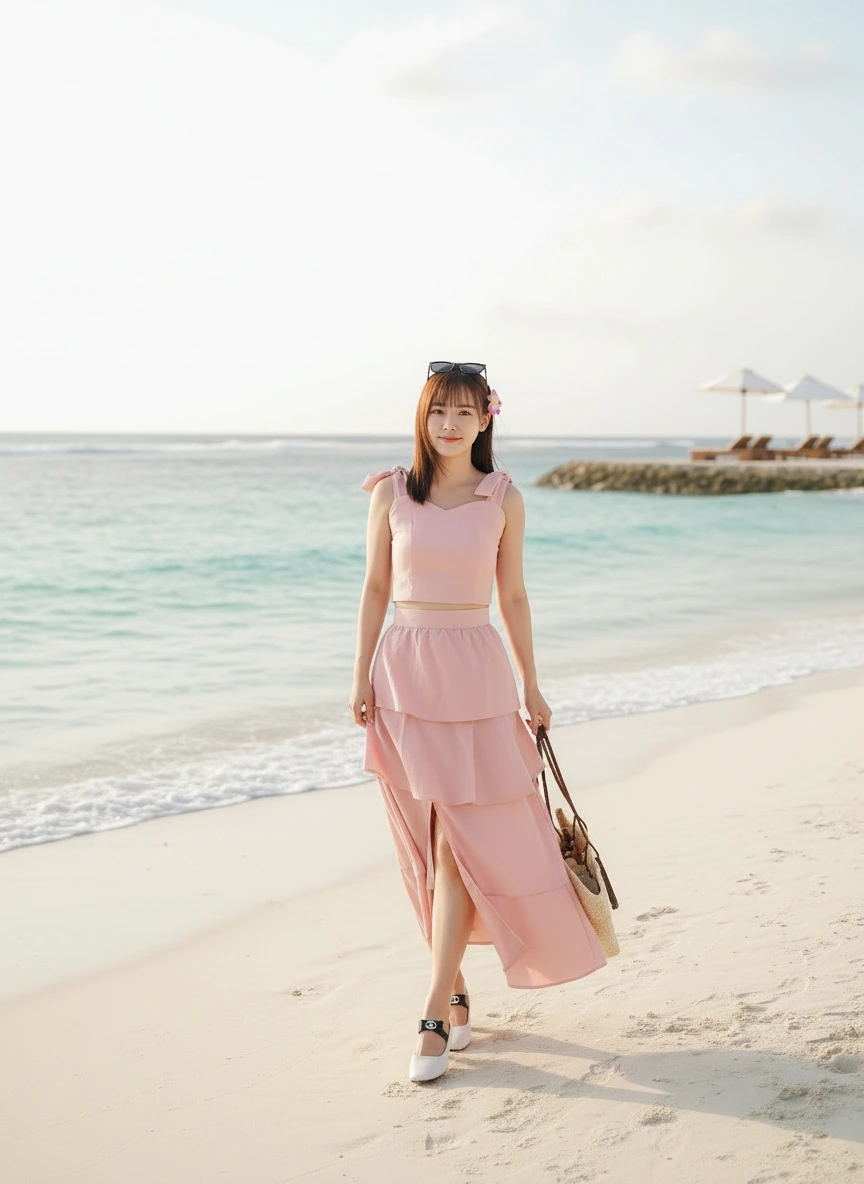 Maisy Ribbon Tie Long Dress
