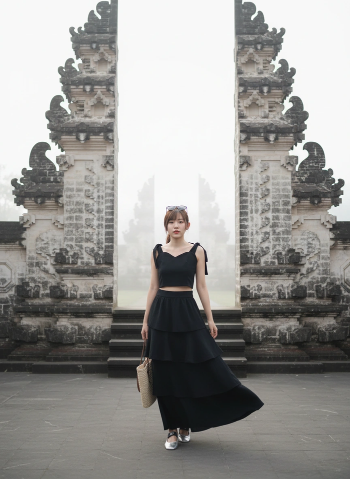 Maisy Ribbon Tie Long Dress