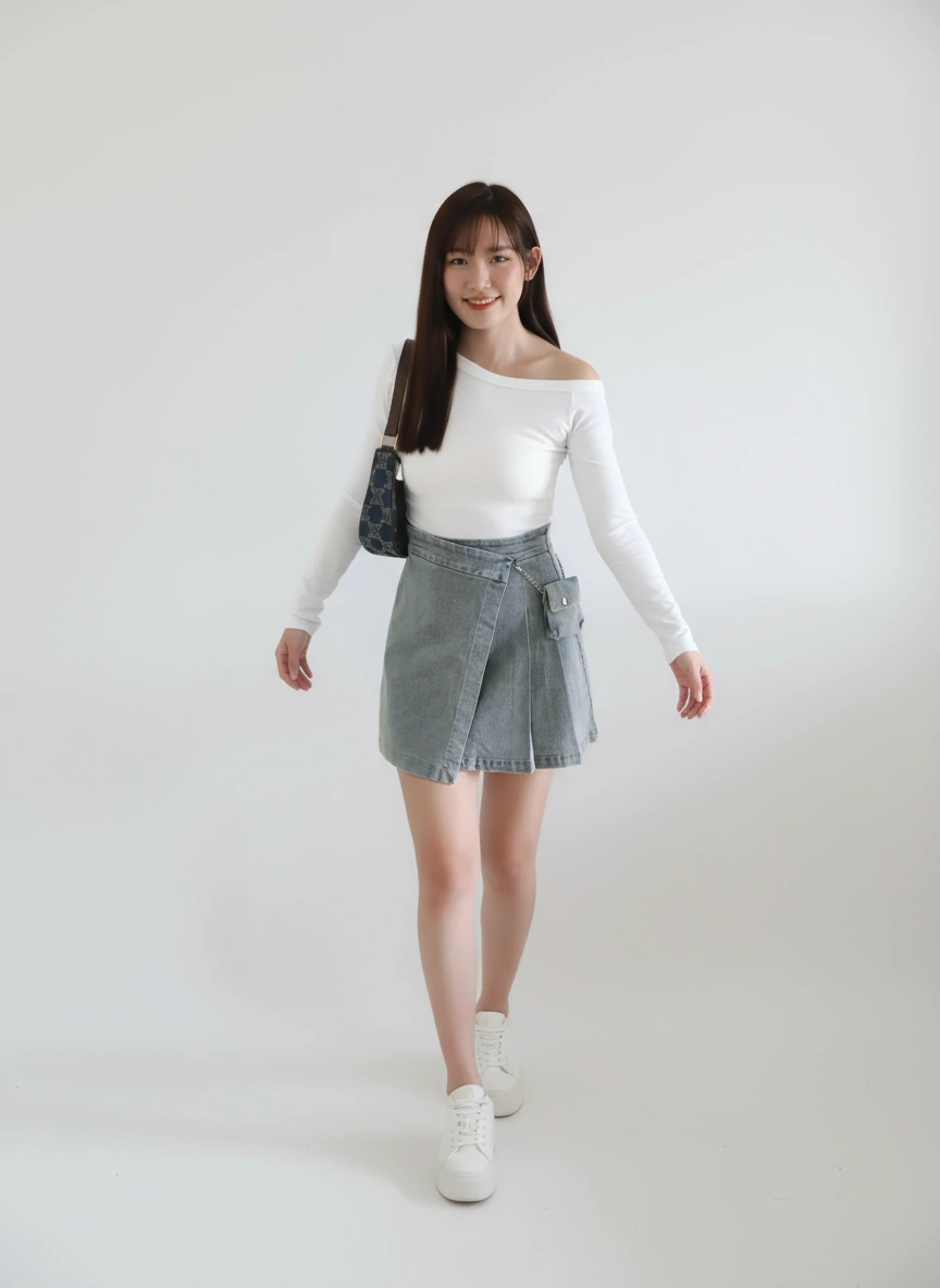 Mona Denim Small Bag Skirt
