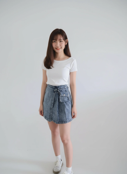 Mona Denim Small Bag Skirt