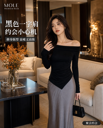 Belle Adjustable Off Shoulder Basic Tee
