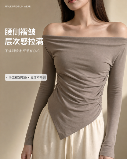 Belle Adjustable Off Shoulder Basic Tee