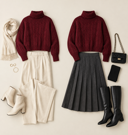 Parisa High Neck Knitted Top