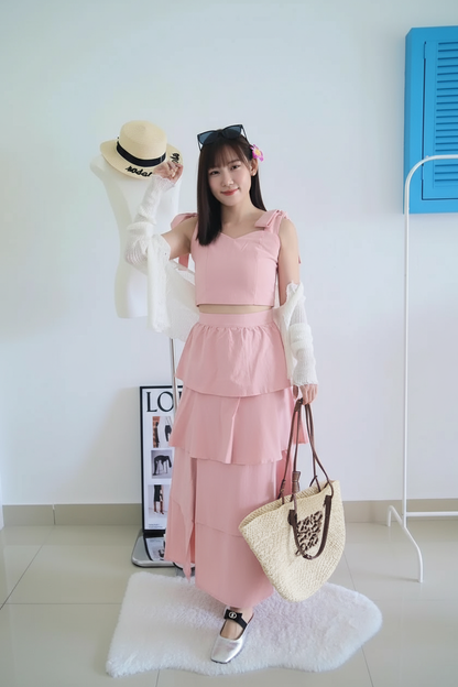Maisy Ribbon Tie Long Dress