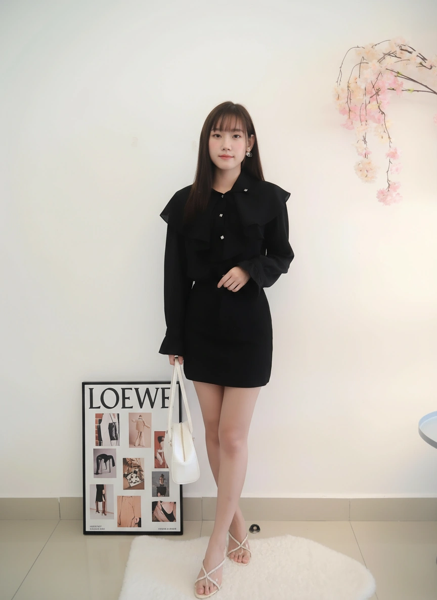 Black Diamond Button Blouse