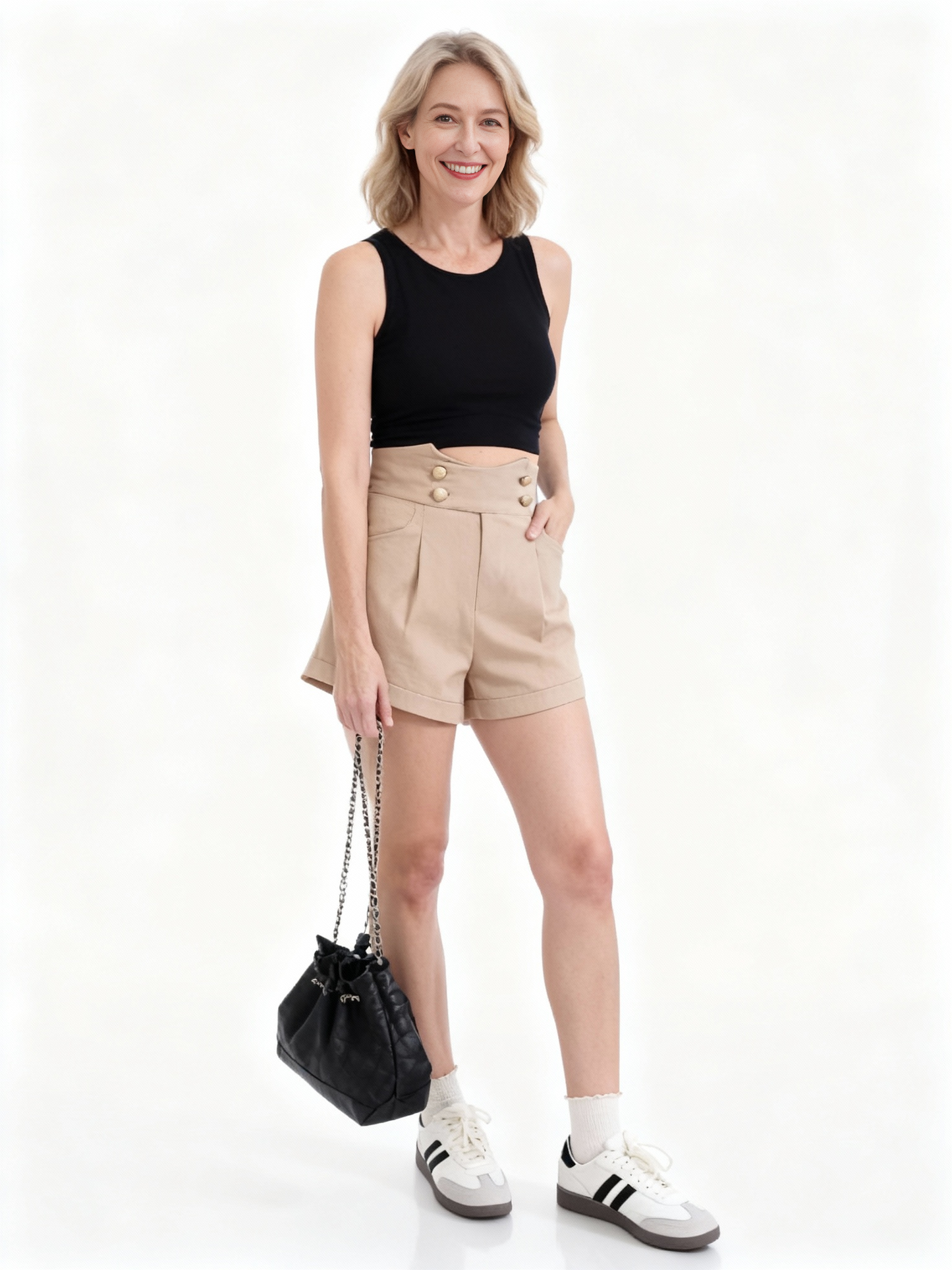 Nora Double Breasted High Waist Shorts