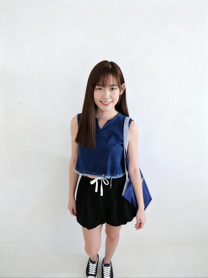Old Money Style Denim Top