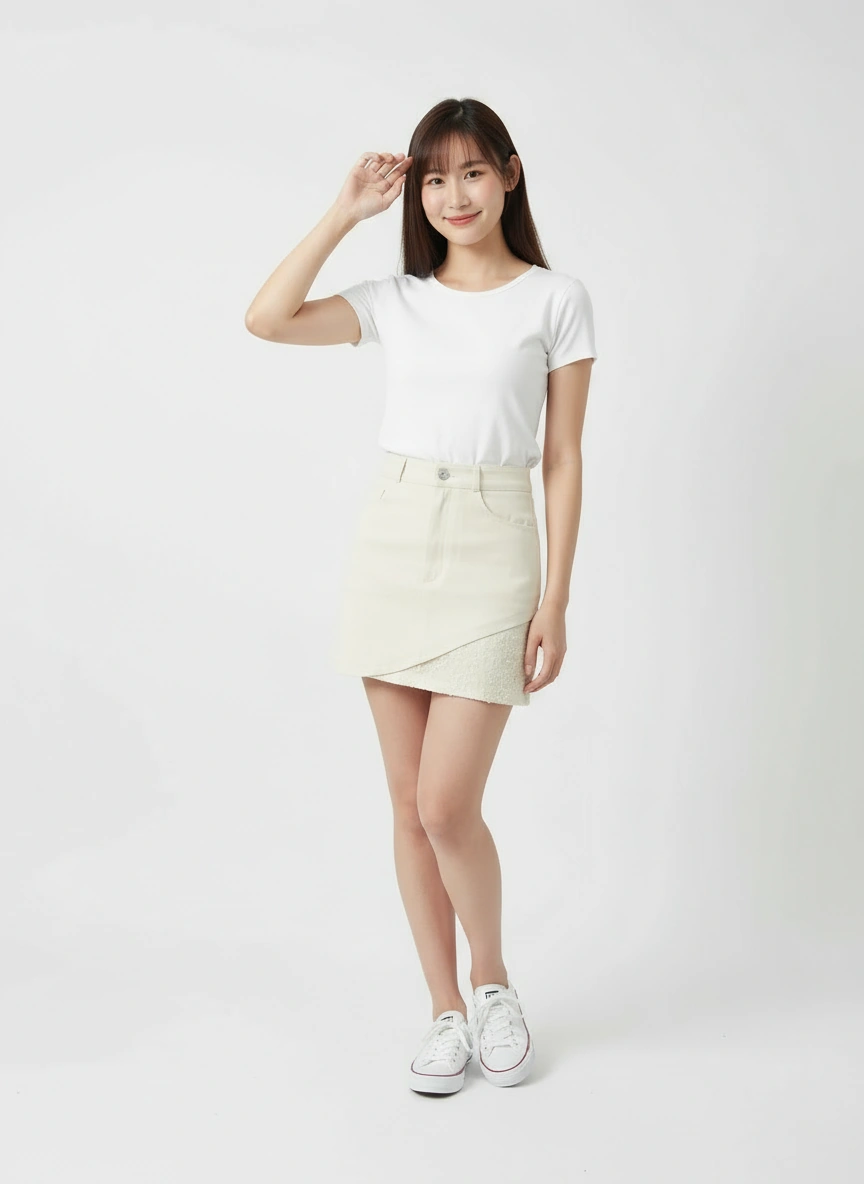 Emma Ivory Splice Skirt