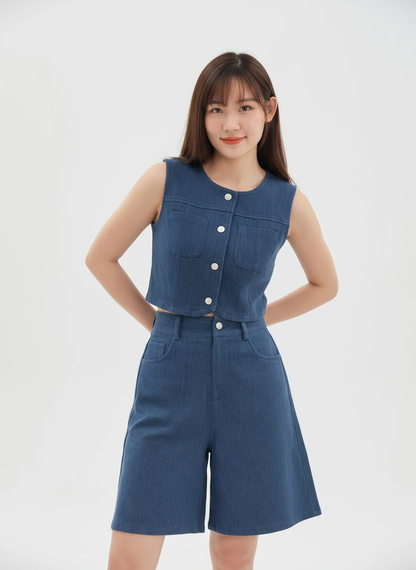 Yoona Denim Vest Set Wear