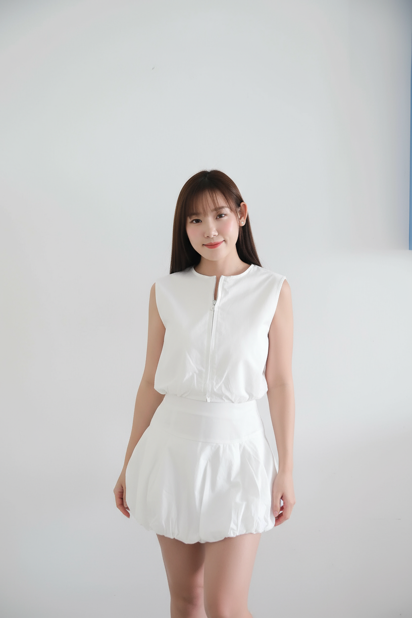 Donna Puffy Skirt Set Wear