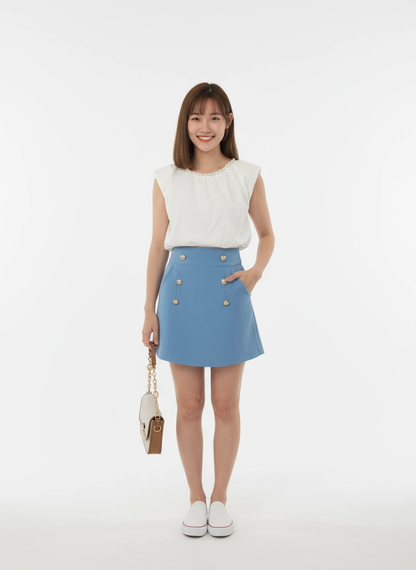 Pearl Neck Crop Top