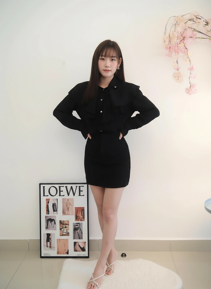 Black Diamond Button Blouse