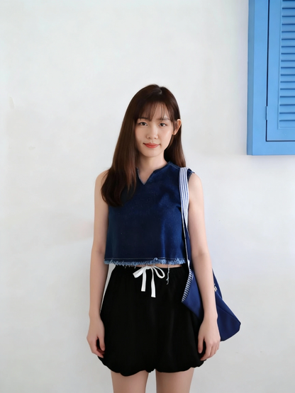 Old Money Style Denim Top