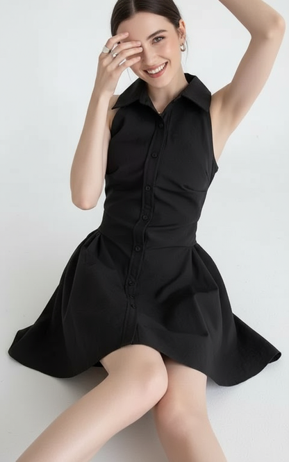 Jennie Button A Shape Dress