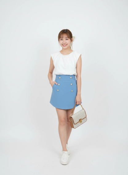 Pearl Neck Crop Top