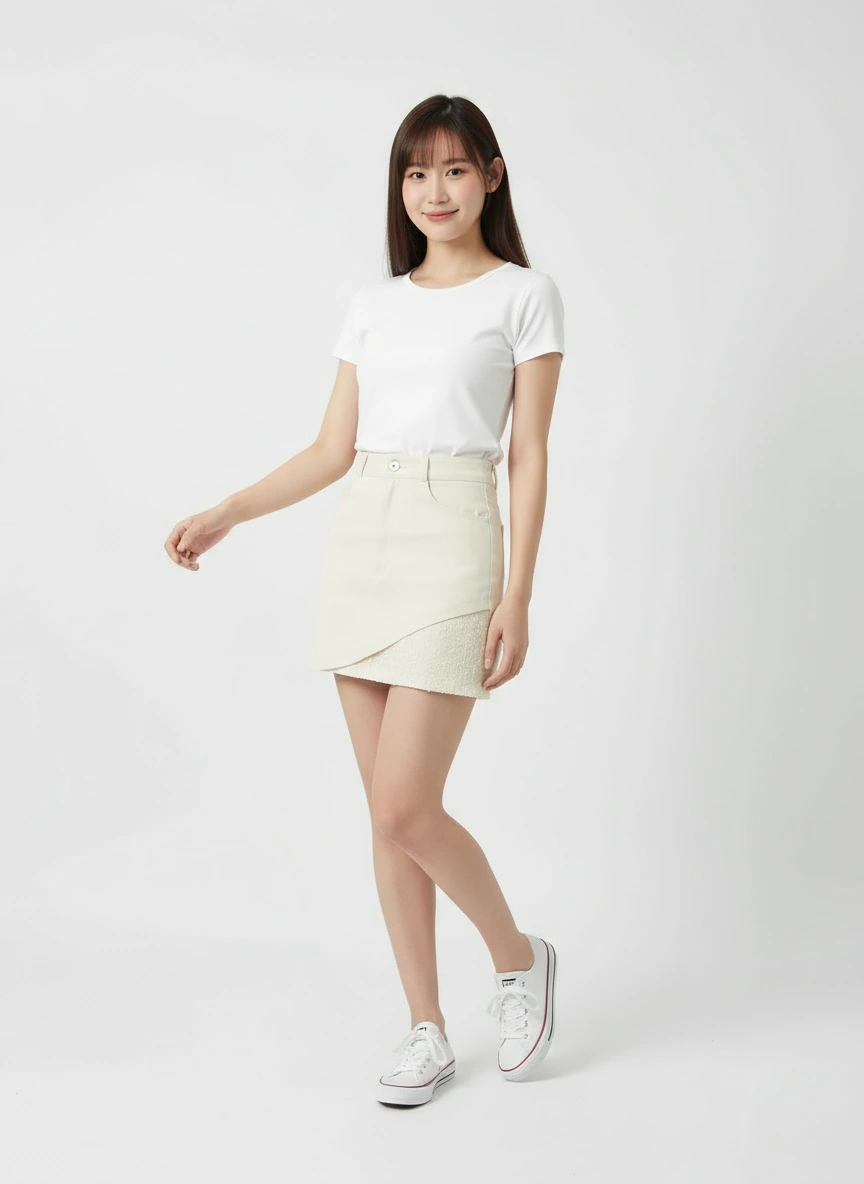 Emma Ivory Splice Skirt