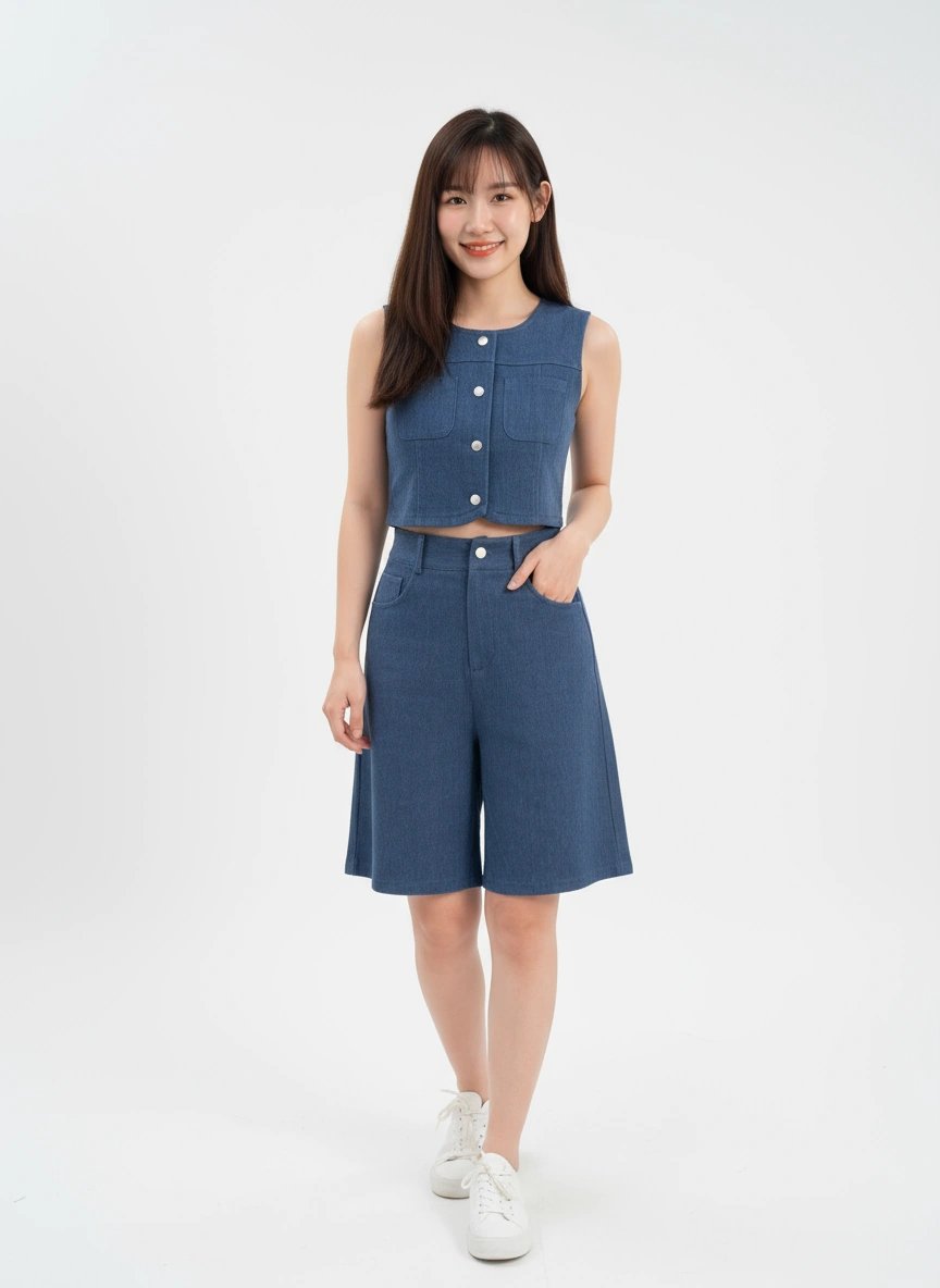 Yoona Denim Vest Set Wear